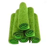Kwiaty dekoracyjne zielony sztuczny trawnik darń dywan fałszywy darko mikro krajobraz domowy dekoracja ogrodu prawdziwa dotyk mchu trawę 15 x 15 cm 30 cm