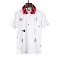 Erkek tasarımcı polo gömlek adam moda İtalya stilist poloshirts erkekler rahat ince fit golf polos gömlek High Street nakış yılan arı polos