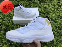 Jumpman Basketball Shoes Jumpman 11 Ovo White Gold Real Carbon Fiber 11s Running Sneakers Men Sport Trainers kommer med Box 75TG