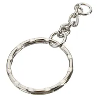 Whole Car key Ring 50Pcs Keyring Blanks 55mm Silver Tone Keychain Top Quality Fob Split Rings 4 Link Chain Travel Buckle239W
