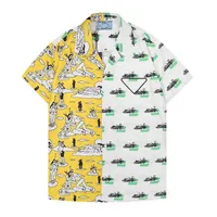 2022 Men&#039;s Casual Vintage Chequered Shirts Short Sleeve Summer Hawaiian Bowling Shirt Skinny Fit Various Pattern Man Clothes Cardigan Blouse