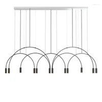 Pendant Lamps Nordic Modern Line Lights Designer Dining Room Bedroom Bedside Restaurant Arched Living Ring Hanging Fixture