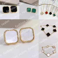 Boucles d'oreilles de tr￨fle ￠ quatre feuilles ￩talons de bijoux de bijoux de luxe Colliers de pendentif de luxe Bracelets de cha￮ne de liaison Gol