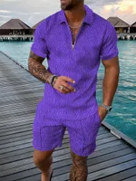Spares de canciones para hombres Tendencia para hombres Men Sets Hawaiian Summer Casual 3D Traje impreso estampado Botón de manga corta Camisa de playa Set Men's