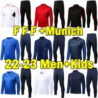 22 23 مجموعات كرة القدم الفرنسية Pogba Griezmann Mbappe Giroud Kante 2022 2023 Munich Training Jerseys Sane Gnabry Muller Men Soccer Tracksuits