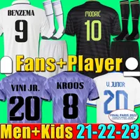 22 23 Benzema voetbal jersey finales 14 kampioenen voetbalshirt vini jr camavinga alaba hazard asensio modric marcelo valverde madrids mannen kinderen 2022 2023