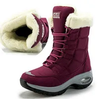 Boots Womens Plus Size Boots Платформа высокого качества сохраняет теплые плоские снежные сапоги.