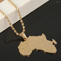 Anhänger Halsketten Edelstahl Gold Farbe Afrikanische Karte Halskette von Afrika Kontinent Kettenschmuck