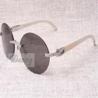 -럭셔리 라운드 레트로 다이아몬드 선글라스 T8100903- 자연스러운 흰색 각도 선글라스 품질 안경 크기 58-18-14313d