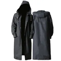 Дождь носить взрослые длинные пальто мужчины женщины непроницаемые ношения eva черный на открытом воздухе.