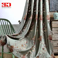 Sheer Curtains Chinese Luxury Blackout Curtains For Living Room Bedroom Embroidered Drapes Green Window Floral Kitchen Fabric Custom Size Panel T220831