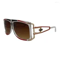 Zonnebril helderbruin metaal voor vrouwen modemerk glazen groothandel van 10 stuks unisex zonneschademspiegel 4071