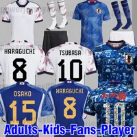 Japan 2022 Fußball -Trikot -Blau -Cartoon -Kapitän Tsubasa 2023 Atom Japaner 22 23 Fußballhemd Honda Männer Set Kids Kit Spieler Fans Frauen Tops T -Shirts 215036 Trikot