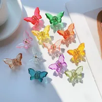 Moda coreana colorato colorato farfalla trasparente acrilico per capelli in plastica per capelli per le donne gioielli