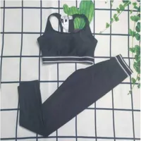 Kvinnor Tracksuits Sportswear D Letter Yoga Set Vest Fitness Suit Print Workout Clothes Gym Set Wear Sports Outfit