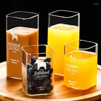 Wine Glasses Creative Square Can Shape Tea Juice Milk Glass Cup Coffee Mug Drink High Borosilicate Drinkware Durable