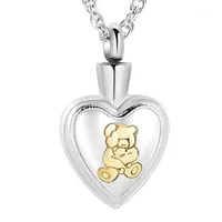 Teddy Bear Cremation Cremation Nekclaces for Ashes Jewelry for Women Heart Memorial Ash hemake remsake urn jourd armet arse12776