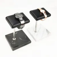 Watch Boxes & Cases Marble And PU Leather Holder Stand Storage Case Fashion Display Jewelry Gift Organizer267M