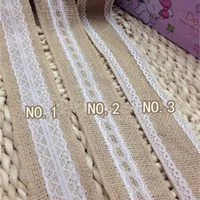 Party Decoration 5 Meter /Lot 5m Natural Jute Burrap Hessian Ribbon With Lace Trims Tape Rustic Wedding Decor Wedding Cake Topper