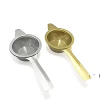 Stainless Steel Tea Strainer Filter Fine Mesh Infuser Coffee Cocktail Food Reusable Gold Silver Color 0913