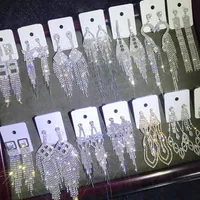 Diamonds Long Tassel Dangles Eardrop Claw Chain Ladies Earrings Boutique Female Jewelry Super Flash Rhinestone Mixed Batch306m