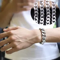 Titanium steel Charm bracelet men's 10mm wide platinum plated snake bone watch chain for boyfriend gift jewelry224d