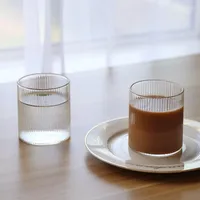 ワイングラスヨムディッド垂直ストライプガラスカップ透明なフルーツジュースを飲む日本ティーウォーターコーヒーマグカップの飲み物