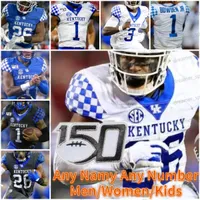Özel NCAA Kentucky Wildcats College Futbol Forması 26 Benny Snell Jr. Lynn Bowden Jr. 18 Cobb 9 Davonte Robinson Dikişli Erkek Kadın Çocuk Formaları