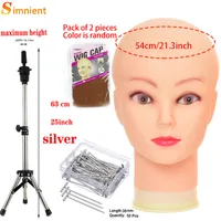 WIGスタンドのBlad Mannequin Head with AdgationAbletipod Support for S Hair Extension Holder Making Kit Tools Accessories 220913