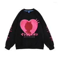 Heren Hoodies heren sweatshirts devil girl sweatshirt y2k hiphop hoodie hart graphics gedrukt oversized streetwear harajuku