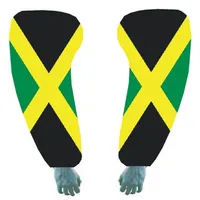 자메이카 국기 소매 새로운 주문 로고 산악 자전거 사이클링 팔 워머 농구 팔 팔살 망고이토 자전거 액세서리 UV 팔 보호기 238d