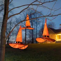 Festa de decoração de Halloween Supplies LED Witch Wizard Lights Cosplay Costume Props Herror Ghost Pumpkin Home Darden Decor Tree Hat Growing Hat 1984 E3