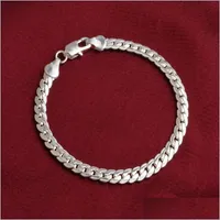 Charm Bracelets 925 Sier Plated 5Mm Mens Bracelet Jewelry Copper Cuban Link Chain For Women And Men 20Cm Drop Delivery 2021 B Vipjewel Dhlj2