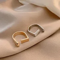 Cluster Rings 2022 Trend Metal Chunky For Women Vintage Goth Open Hematite Hip Simple Punk Geometric Accessories Jewelry