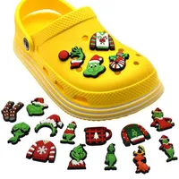 17Style Christmas Croc Charms PVC Cartoon Shoecharms Buckle Soft Rubber Clog Chlog Bracelet Decoration cadeau