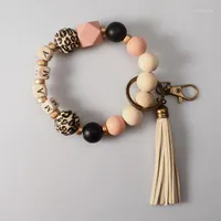 Bracelets de charme Rainbery Leopard Imprimé en silicone Perle porte-clés Sac de mode Pendant