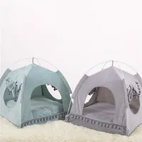 kennels pens Breathable Cat Dog Litter Tent Kennel Universal Indoor Teepee Pet House Breathable Puppy Tent Bed Dog Supplies 220912