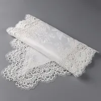 White Embrodery Table Runner Lace Lacework Tables Runners Hotel Solid Color Wedding Party Decoration Home Dining Room Table Tyg TH0303