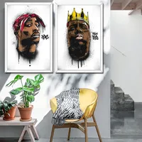 Canvas Painting The infamous B.I.G Biggie Smalls Tupac Shakur Rapper Posters Prints Wall Art Picture Living Room Decor Cuadros NO FRAME