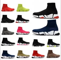 Men women platform shoes sock boots socks mens trainers boot fashion cushion speed trainer 1 Triple balck womens shoe red with size 37-45