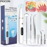 Toothbrush Ultrasonic Dental Scaler For Teeth Tartar Stain Tooth Calculus Remover Electric Sonic Teeth Plaque Cleaner Dental Stone Removal 0908