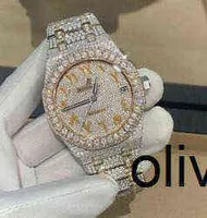 Cashjin Icedout Watch Men Luxury Wrist Saat Bling Buzlu VVS Moissanit Diamond Watch D2M208