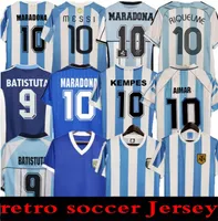1978 1986 1998 Argentina Retro piłka nożna Maradona 1996 2000 2001 2006 2010 Kempes Batistuta Riquelme Higuain Kun Aguero Caniggia Aimar Football koszulki domowe