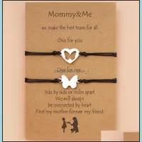 Charm Bracelets Mothers Day Card Bracelet Creative Stainless Steel Hollow Butterfly Hand Rope Drop Delivery 2021 Jewelry Bracel Sport1 Dhems