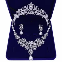 Bridal Tiaras Hair Necklace Earrings Accessories Wedding Jewelry Sets Cheap Fashion Style Bride Hair Dress238L