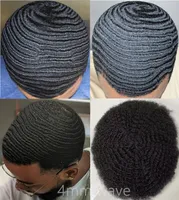 أمريكي من أصل أفريقي 4 مم موجة الشعر البشري 8x10 4mm Afro Kinky Curl Full Lace Toupee البرازيلي البرازيلي Remy Hairpieces for Black Man