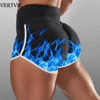 Vertvie High Weist Tie Dye Yoga Shorts Ladies Slougs Solid Cycling Riker Shorts Shorts Shortflich Fitness Sport Tarms254c