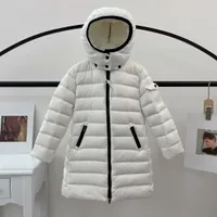 키즈 코트 아기 디자이너 코트 후드 탑 겨울 재킷 긴 a 자형 지퍼 두꺼운 따뜻한 아웃복 의류 2022 소년 소녀 외부웨어 자켓