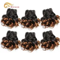 Hair Bulks 6 Pcs Lot Curly Bundles 8 Inch Ombre Brazilian Weave Color 1B 2 4 30 33 99J 27 Human Extension 220913