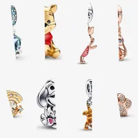 S925 Silver Charm Bear Bead Origineel geschikt voor Pandora hanger armband sieraden